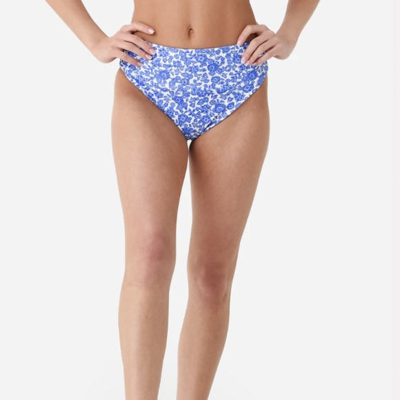 NWT CITRINE RUBY BIKINI BOTTOM IN BLUE BATIK - Picture 1 of 8